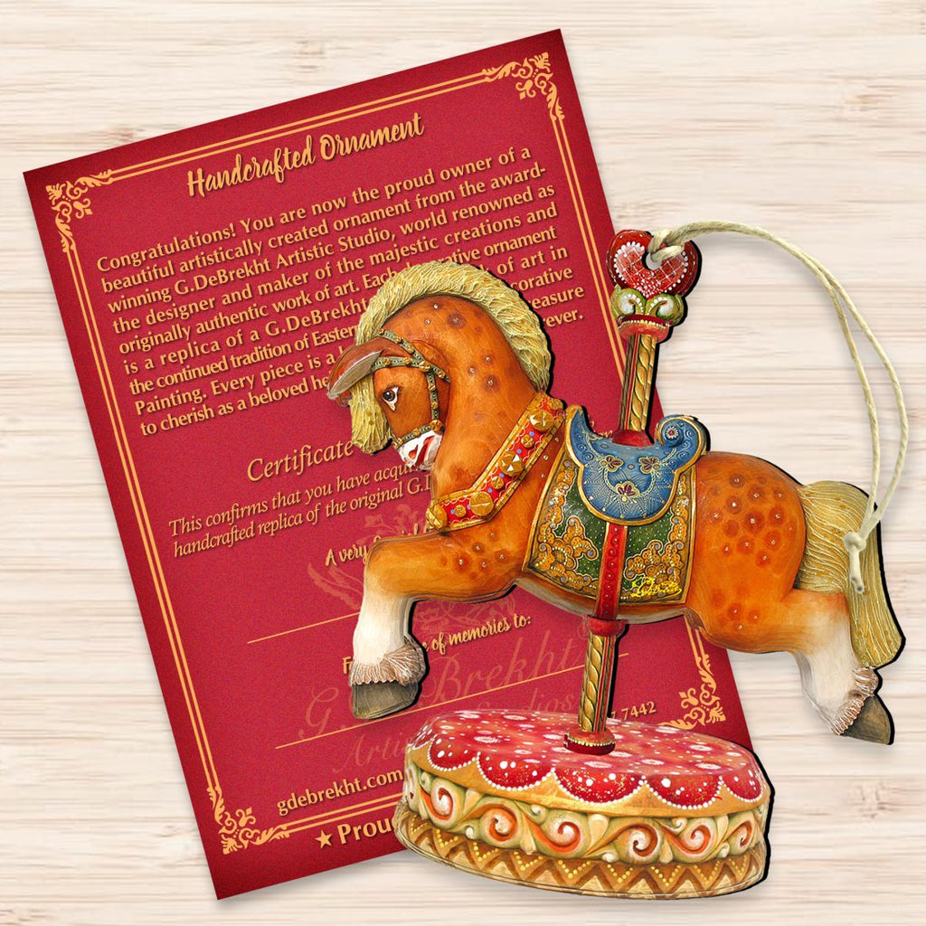 Carousel Horse Wooden Ornament