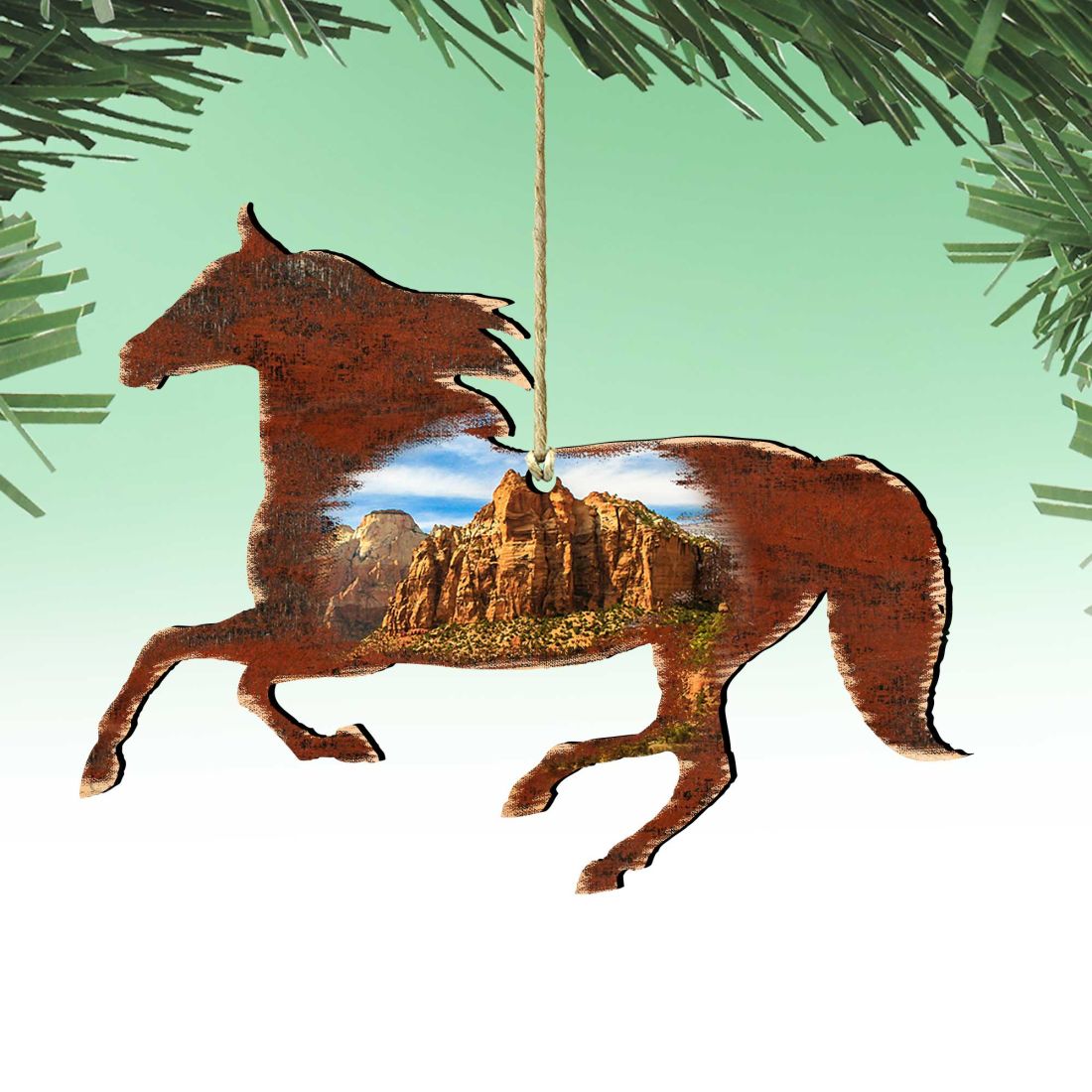 Nature Wonders Horse Wooden Ornament