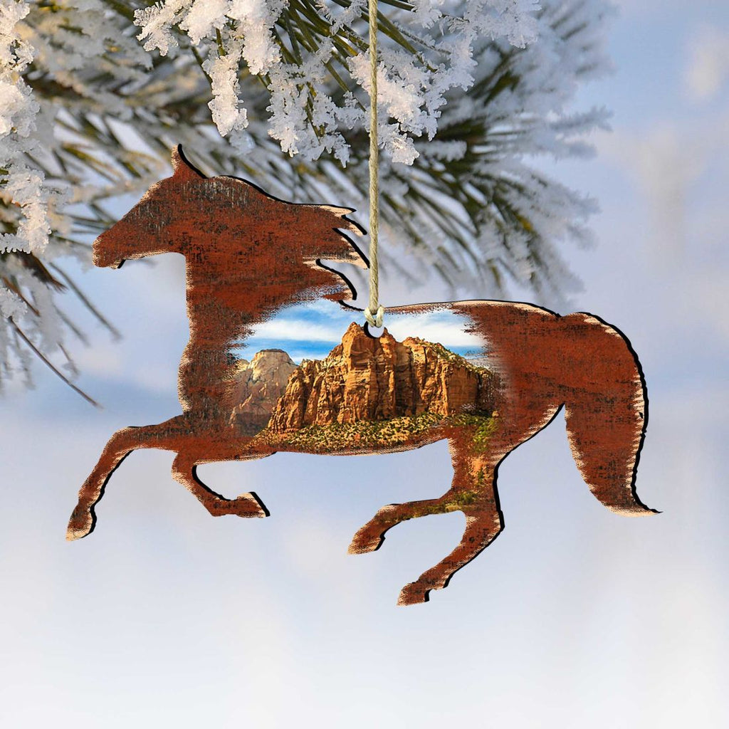 Nature Wonders Horse Wooden Ornament