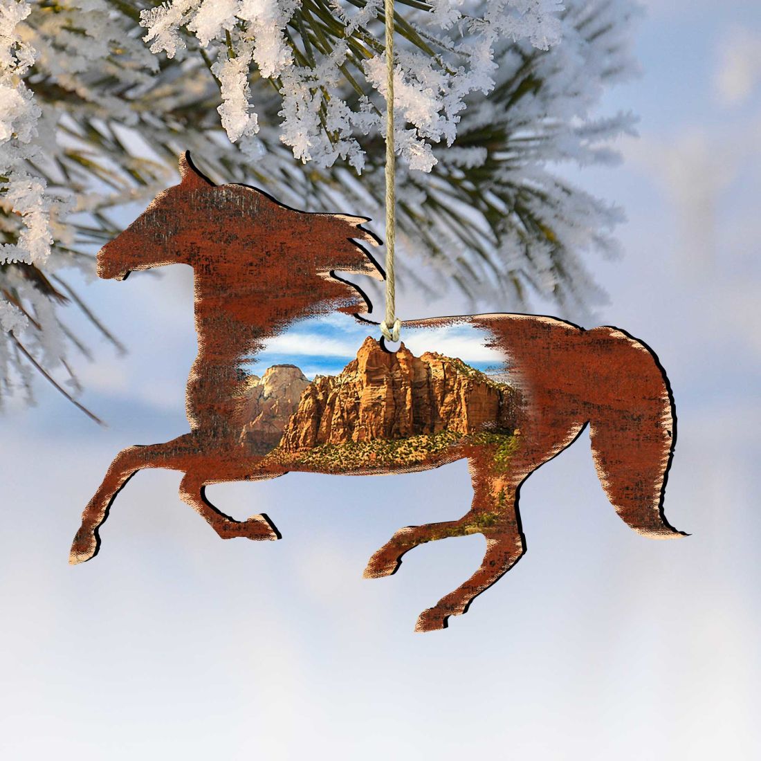 Nature Wonders Horse Wooden Ornament