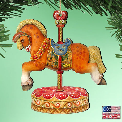 Carousel Horse Wooden Ornament