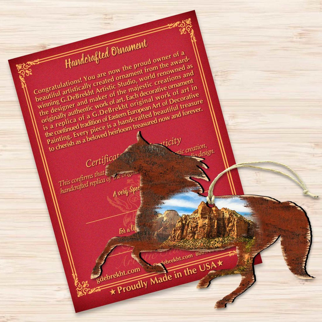 Nature Wonders Horse Wooden Ornament