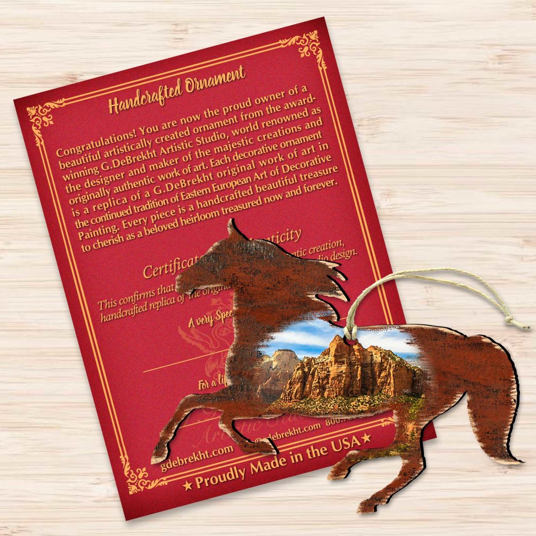 Nature Wonders Horse Wooden Ornament