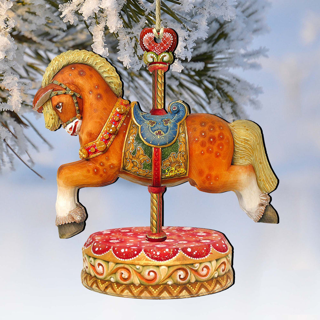 Carousel Horse Wooden Ornament