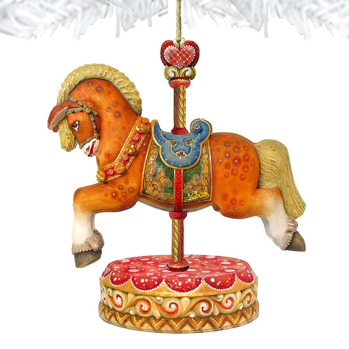 Carousel Horse Wooden Ornament