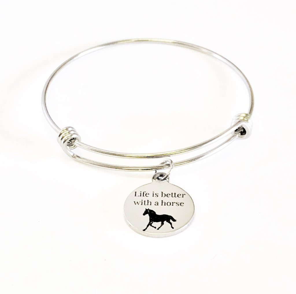 Life Is Better With a Horse Bangle Bracelet