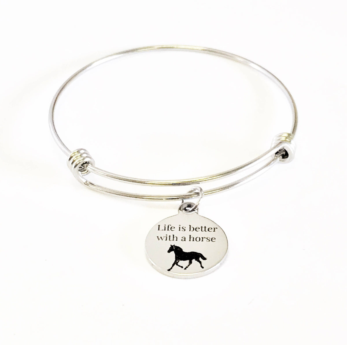 Life Is Better With a Horse Bangle Bracelet