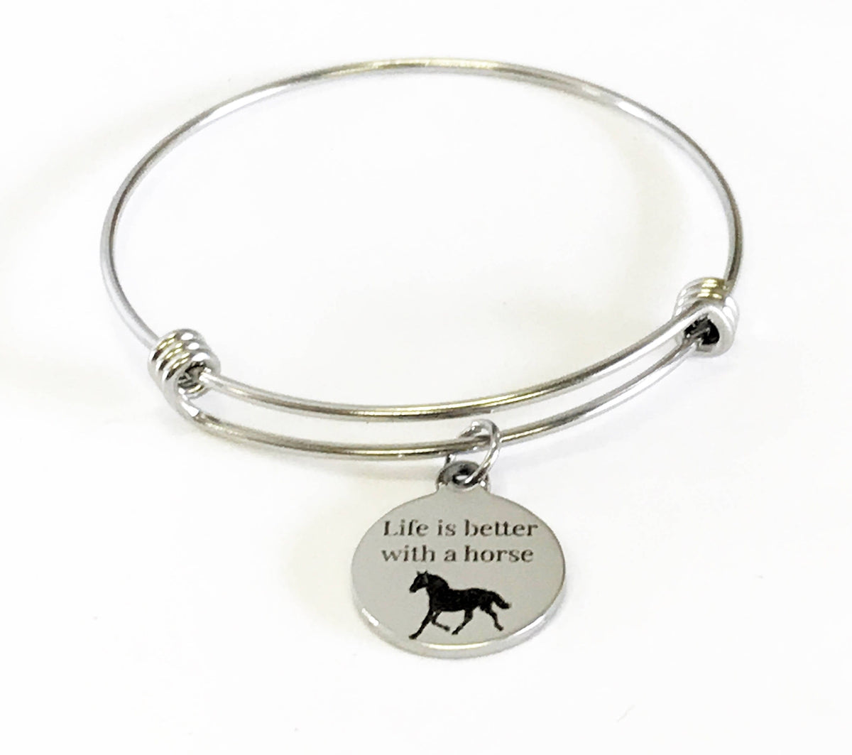Life Is Better With a Horse Bangle Bracelet