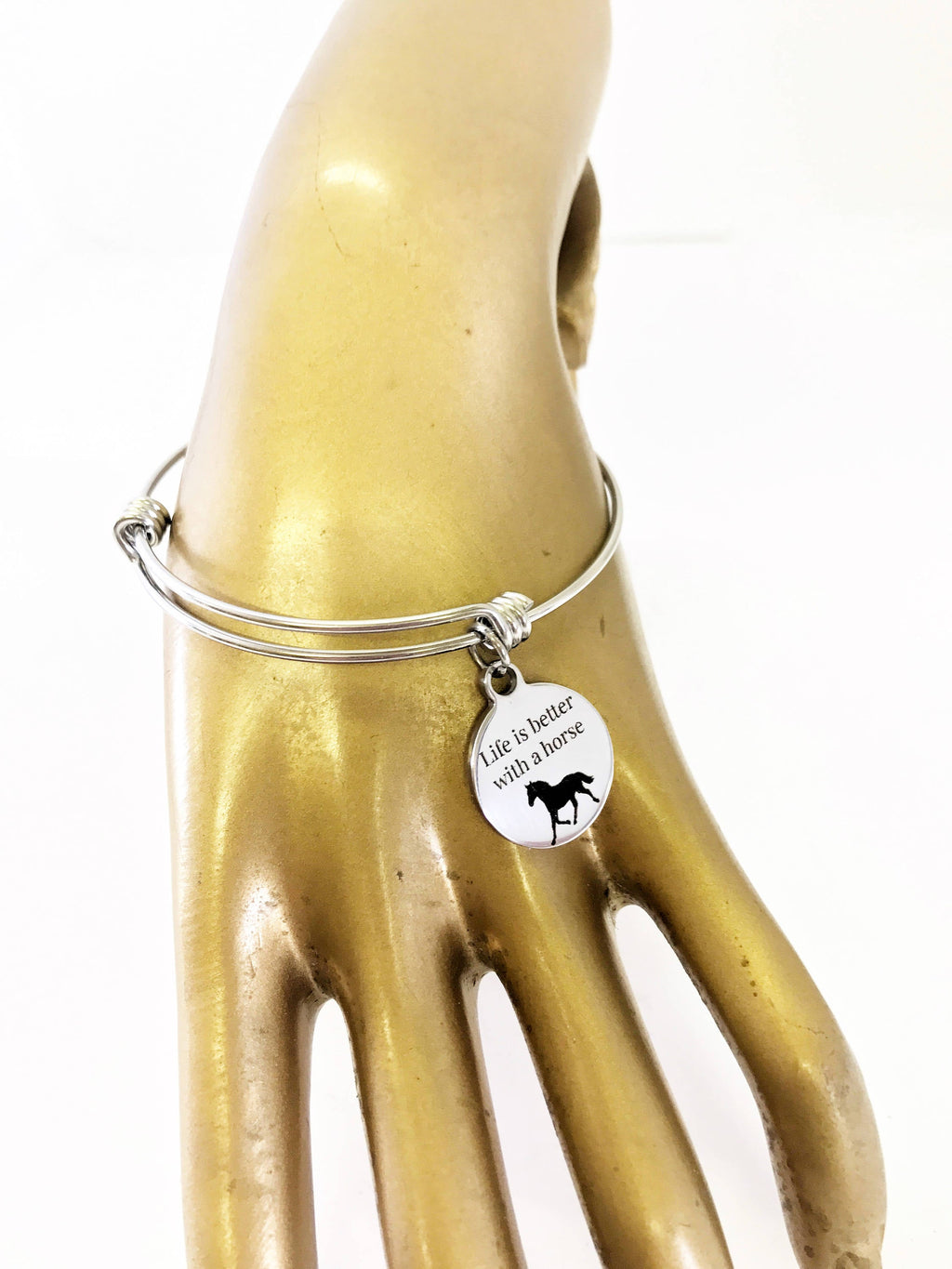 Life Is Better With a Horse Bangle Bracelet