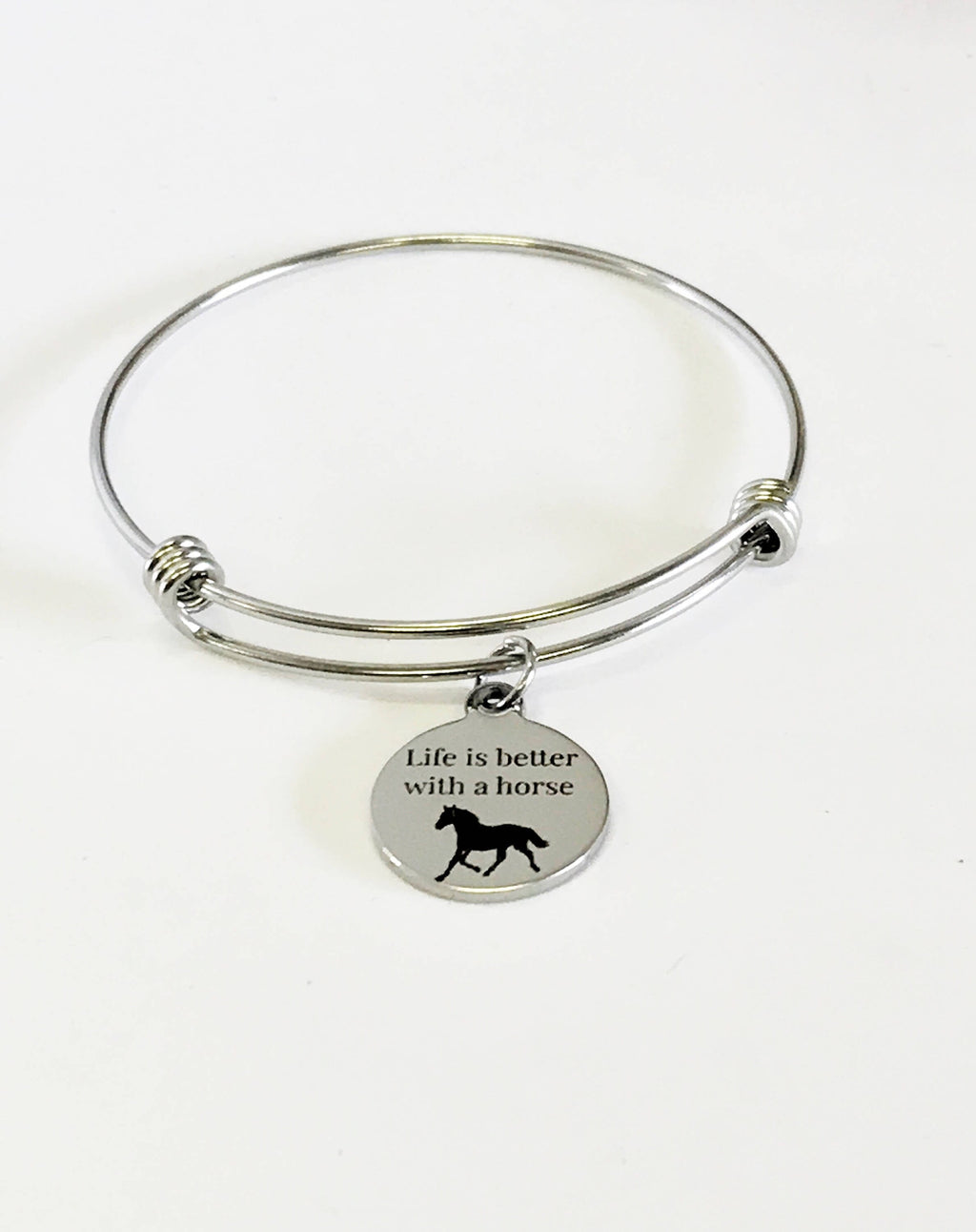 Life Is Better With a Horse Bangle Bracelet
