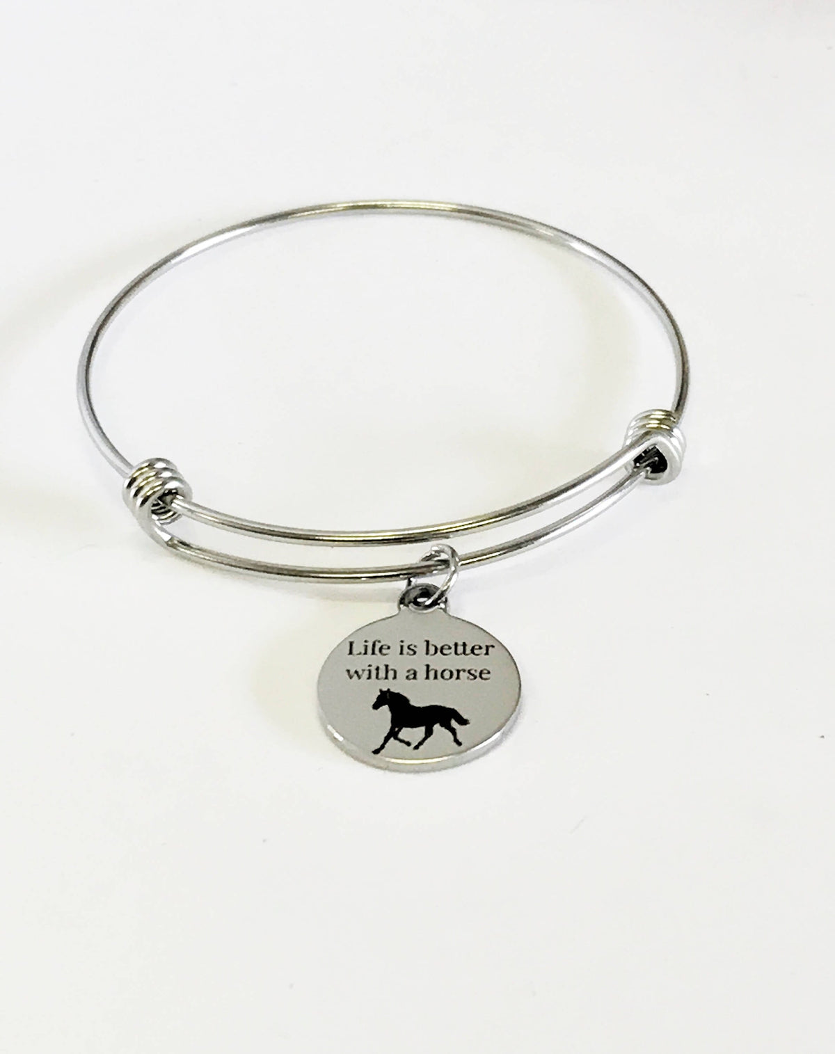 Life Is Better With a Horse Bangle Bracelet