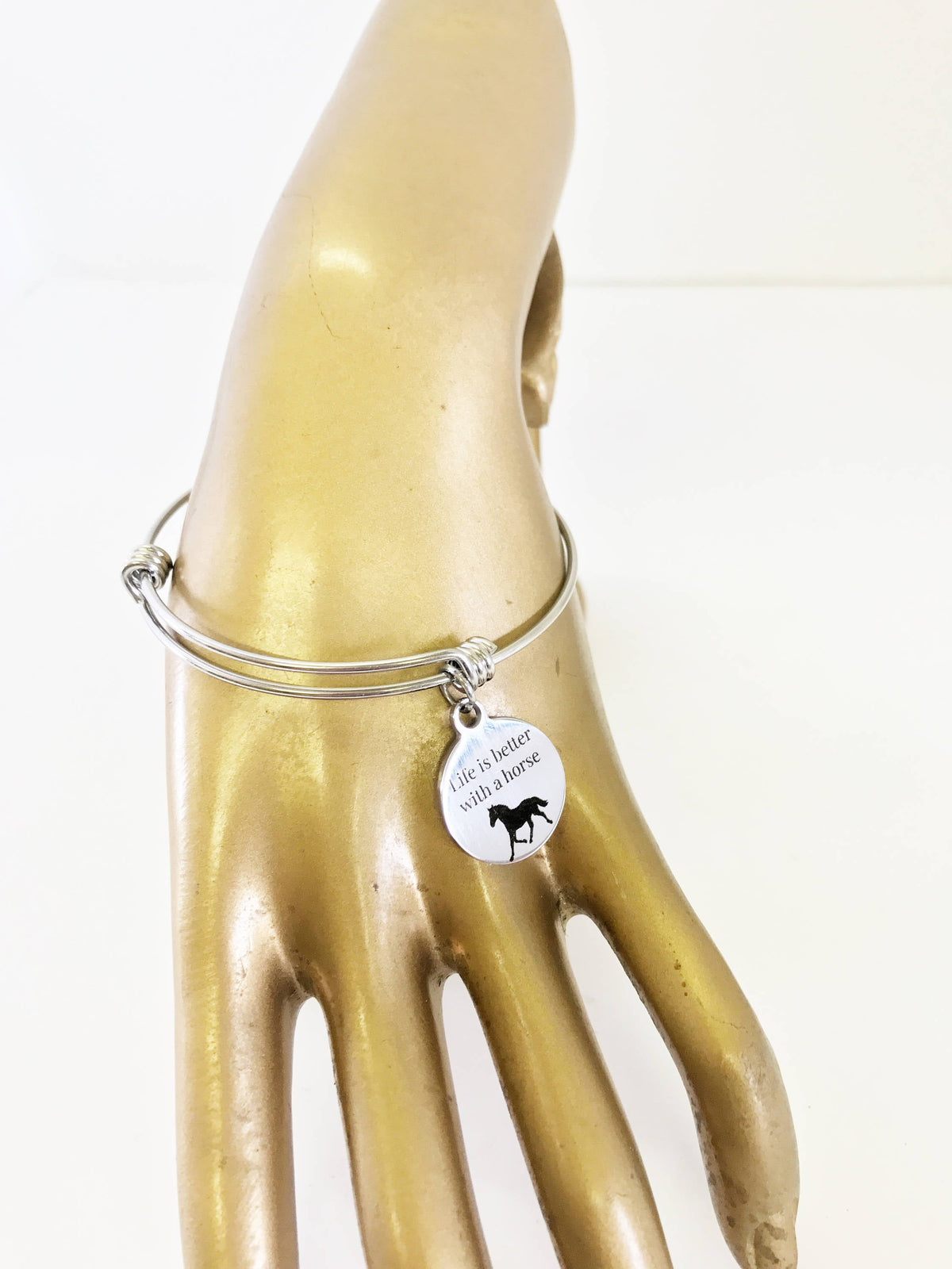 Life Is Better With a Horse Bangle Bracelet