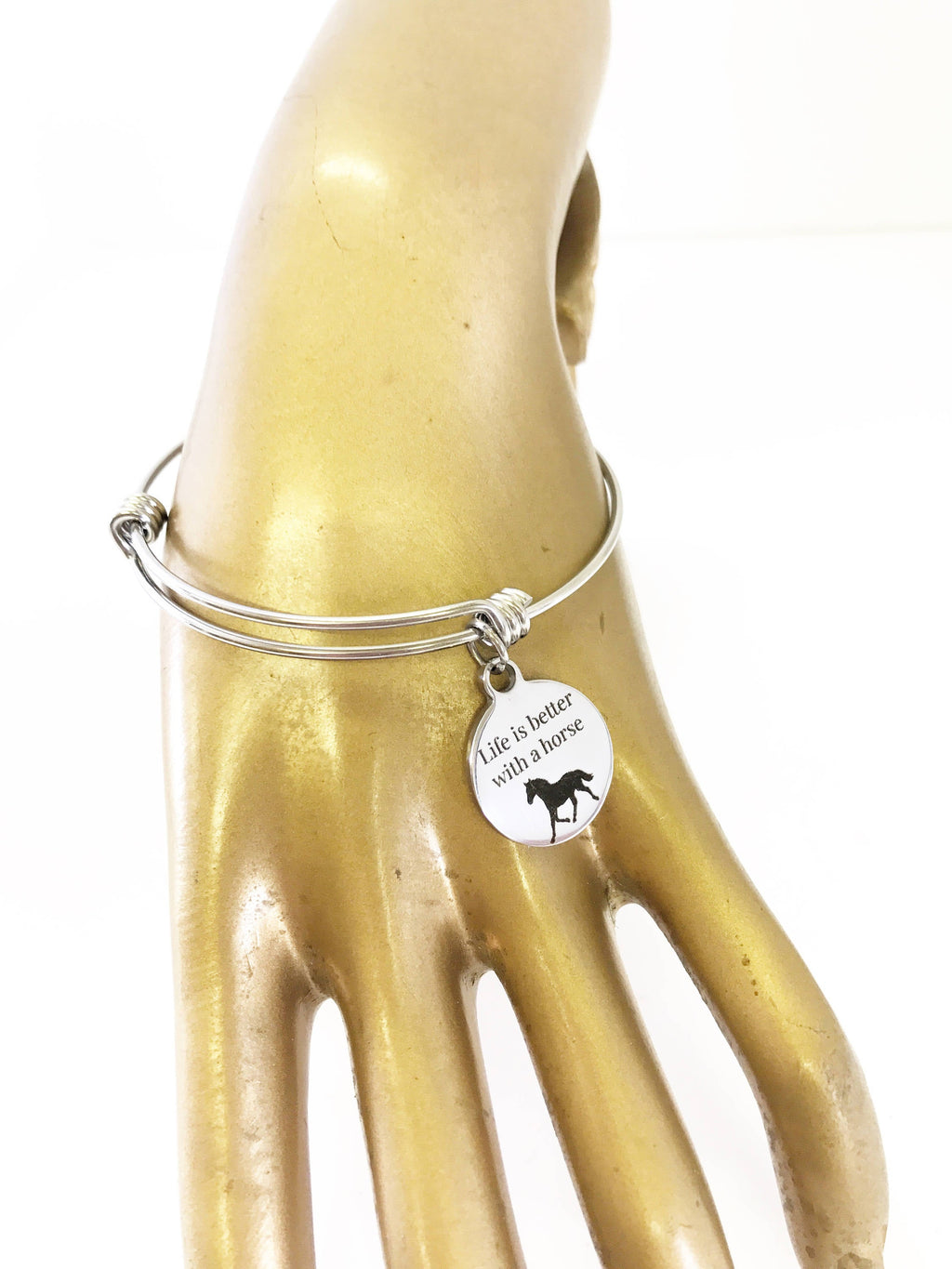 Life Is Better With a Horse Bangle Bracelet